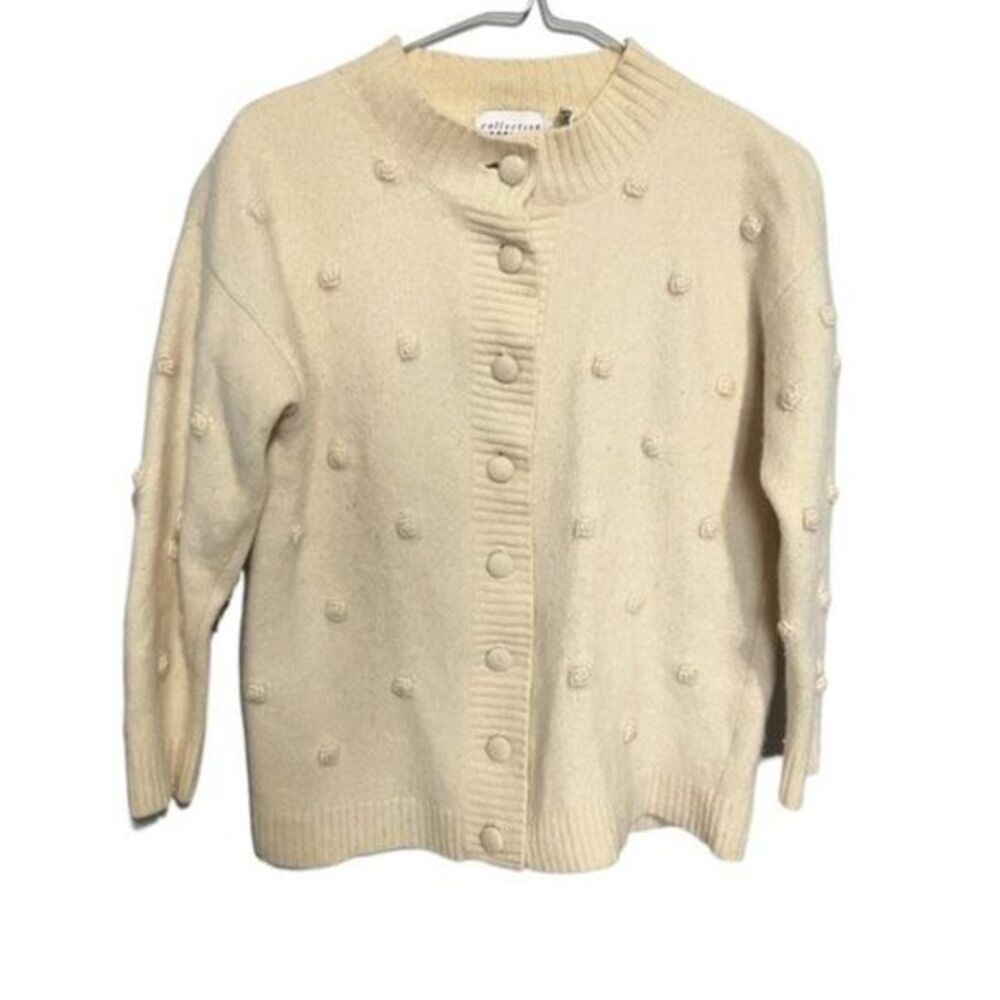 Vintage Hand Framed  Cream Cardigan M